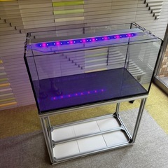 総額8万円超→9,800円！本格90cm水槽セット★水槽＋台＋LEDライト付きの画像