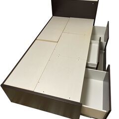 美品 ニトリ ベッドフレーム 収納4つ付き シングルサイズ コンセントの画像