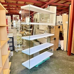 A1401🌟美品‼️ガラスシェルフ棚飾り棚 4段🌟の画像