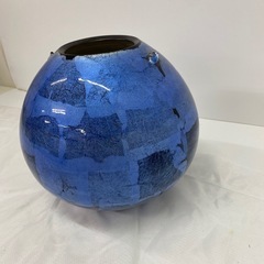 美術品　九谷焼　壺　青の画像