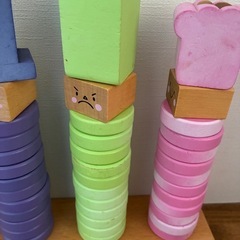 知育玩具木製赤ちゃん紐通し積木の画像