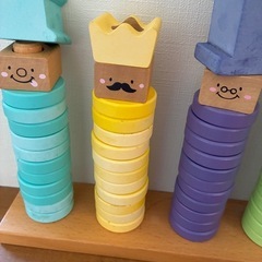 知育玩具木製赤ちゃん紐通し積木の画像