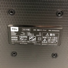 安心の6ヶ月保証付き！！ 液晶テレビ　TCL 2021年製　　32インチ　外付けHDD録画対応　B-CAS【トレファク堺福田店】の画像