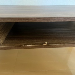 【無料】木目調ローテーブル／テレビ台にも◎（引き出し・収納付き） の画像