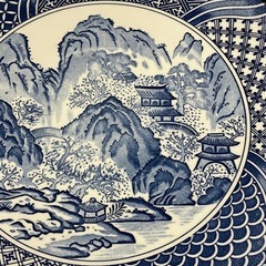 H 2507-652 和風絵柄 お皿 キズ有りの画像