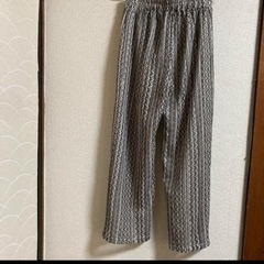 M size　Lutique 白と黒のレースストライプカジュアルパンツの画像