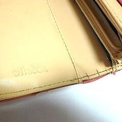 ◆ellesse 財布 エレッセ レザー 二つ折り財布 中古品 ピンクの画像