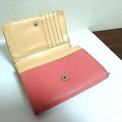 ◆ellesse 財布 エレッセ レザー 二つ折り財布 中古品 ピンクの画像