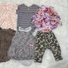 ①70〜75cm 女の子 ベビー服まとめ売り｜ロンパース ワンピース 夏服 古着セット の画像
