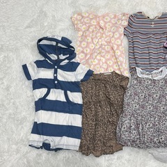 ①70〜75cm 女の子 ベビー服まとめ売り｜ロンパース ワンピース 夏服 古着セット の画像