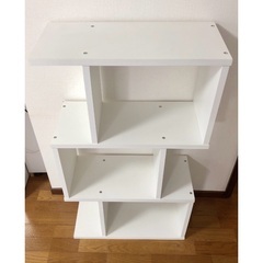 【週末希望】三段ボックス　棚　大　ホワイト　中古の画像