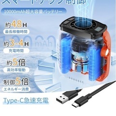 腰掛け扇風機 ベルトファン 強力 携帯扇風機 腰掛け/首掛け/卓上/手持ち の画像