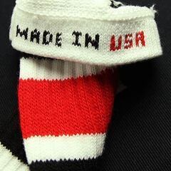 (3953) SkaterSocks (スケーターソックス) ロングソックス 靴下 男女兼用 ソックス チューブソックス Knee high White tube socks with Black-Red stripes style 1 (22インチ) スケボー SK8 Sの画像