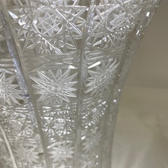 美術品　切り子グラス　花瓶　チェコ製の画像