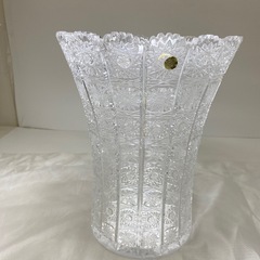 美術品　切り子グラス　花瓶　チェコ製の画像