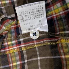 【120】EASTBOY　チェック　半袖シャツワンピース　グリーン×イエローの画像