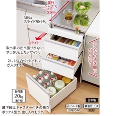 ステンレス天板収納棚(コンセント付)の画像
