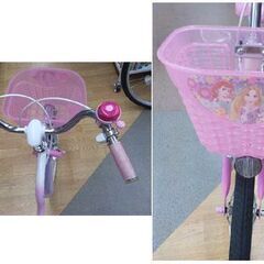 子供用自転車 18インチ ディズニープリンセス ピンク ヘルメット・補助輪付き 女の子 キッズサイクル　西岡店の画像