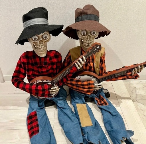 costco コストコ ハロウィン バンジョースケルトン 2体セット