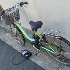 大阪府　ヤマハ　電動アシスト自転車 青 前カゴ付き　バッテリー8.7ah 大阪府 ヤマハ電動アシスト自転車 チャイルドシート付き 青