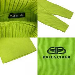 186005 現状品 BALENCIAGA バレンシアガ BALENCIAGA ワンピース バックロゴニット ワンピース グリーン Sサイズ [A1000025373904A]の画像