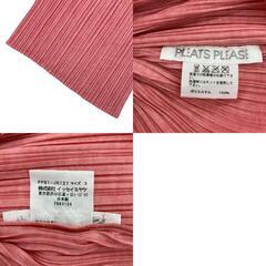199990 PLEATS PLEASE プリーツプリーズ カットソー ピンク ハイネック　トップス　3サイズ ポリエステル レディース [A1000025371825A]の画像