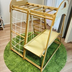 木製滑り台（すべり台／ブランコ／ジャングルジム）の画像