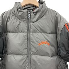 186004 新品未使用 adidas アディダス ダウンジャケット L グレー・オレンジ メンズ [A1000025360997A]の画像