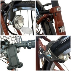 ◯美品 折りたたみ自転車 26インチ 折り畳み シティサイクル シマノ6段変速 voldy.collection ブラウン 茶色 中古品■ジモティ姫路の画像