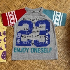 90  skiplandタンクトップ　【美品】 ノーブランド半袖Tシャツ　【多少の毛玉あり】 2枚セットの画像