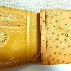  ◆バレンチノプリメーロ 財布 valentino primiero オーストリッチ 財布 中古品 ライトブラウンの画像
