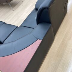 【リユースのサカイ野々市店】座椅子ソファーセット 黒 W(幅)267×D(奥行き)163×H(高さ)70cm ※クリーニング済みの画像