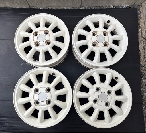 美品！ スズキ ラパン純正 13インチシルバーホイール　4本送料込み ラパン スズキ ラパン 純正アルミ 13 4j +45 シルバー 銀 4穴 100