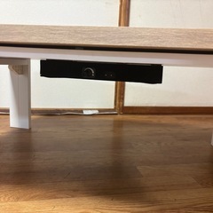 ホワイトxウッド　センターテーブル　フラット　こたつ　105x70　の画像