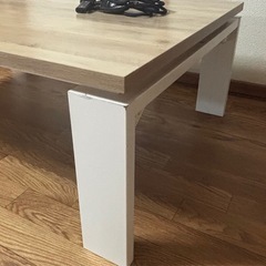ホワイトxウッド　センターテーブル　フラット　こたつ　105x70　の画像