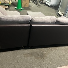 I　2507-659 L字ソファ オットマン付き キズ汚れありの画像