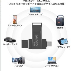 USBメモリ 256GBー タイプC フラッシュドライブ スマホの画像