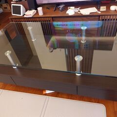 ニトリ　ローテーブル　ガラス天板の画像
