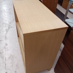リユースのサカイ栃木店★ジモティ割あり★ 無印良品 本棚 ベージュ W80×D40×H83 クリーニング済み TC9928の画像