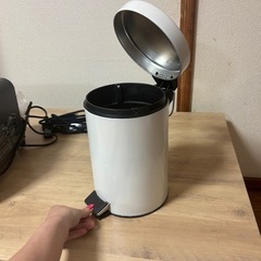 ダストボックス　蓋付き　パールホワイト　足踏み　ゴミ箱　の画像