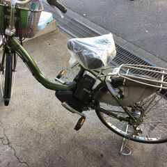 地域限定送料無料　ヤマハ　パス　ナチュラXLスーパー　12,8AH　子供乗せ　24インチ　緑　アシスタ　ビビ　神戸市　電動自転車　の画像