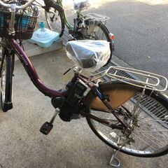 地域限定送料無料　ブリヂストン　アシスタ　子供乗せ　15,4AH　パープル　ナチュラ　ビビ　神戸市　電動自転車　の画像