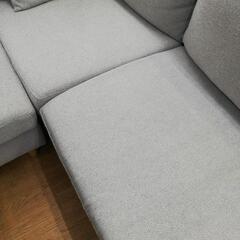 ☆ドリーム荒牧店☆ジモティー割引有☆3Pソファ オットマン付 中古品の画像