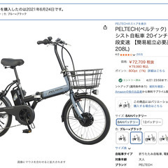 PELTECH 電動自転車 TDN-208L 折りたたみ可能の画像
