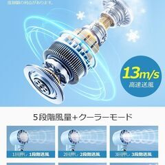 【2025革新型 -20℃瞬間冷却】 携帯扇風機 ハンディファン 冷感プレート付き 首掛け扇風機 5000mAh大容量 モバイルバッテリー機能 軽量 強力 usb充電式 卓上扇風機 手持ち 5段階調節 小型 ミニファン スタンド付き 折り畳み ストラップ付きの画像
