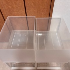 「受け渡し予定者様決まりました」①  無印良品　収納ケース　⭐︎２個セット、キャスター付き！　の画像