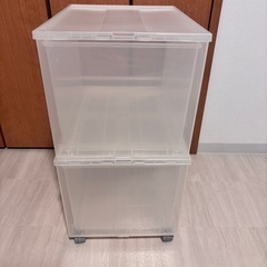 「受け渡し予定者様決まりました」①  無印良品　収納ケース　⭐︎２個セット、キャスター付き！　の画像