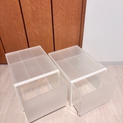 「受け渡し予定者様決まりました」①  無印良品　収納ケース　⭐︎２個セット、キャスター付き！　の画像