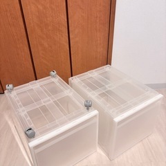 「受け渡し予定者様決まりました」①  無印良品　収納ケース　⭐︎２個セット、キャスター付き！　の画像