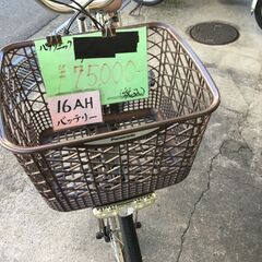 地域限定送料無料　パナソニック　ビビ　DX　16AH　子供乗せ　茶②　パスウィズ　アシスタ　神戸市　電動自転車の画像